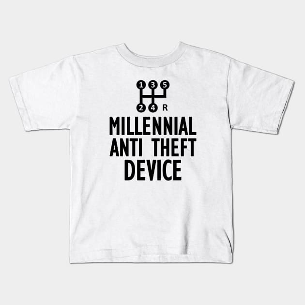 Millennial anti  theft device Kids T-Shirt by KC Happy Shop